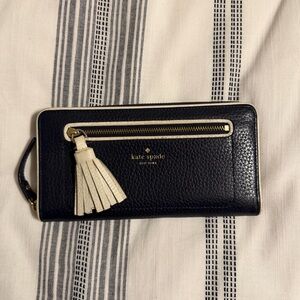 Kate Spade New York Neda Chester Continental Zip Around Wallet w/ Tassel Navy
